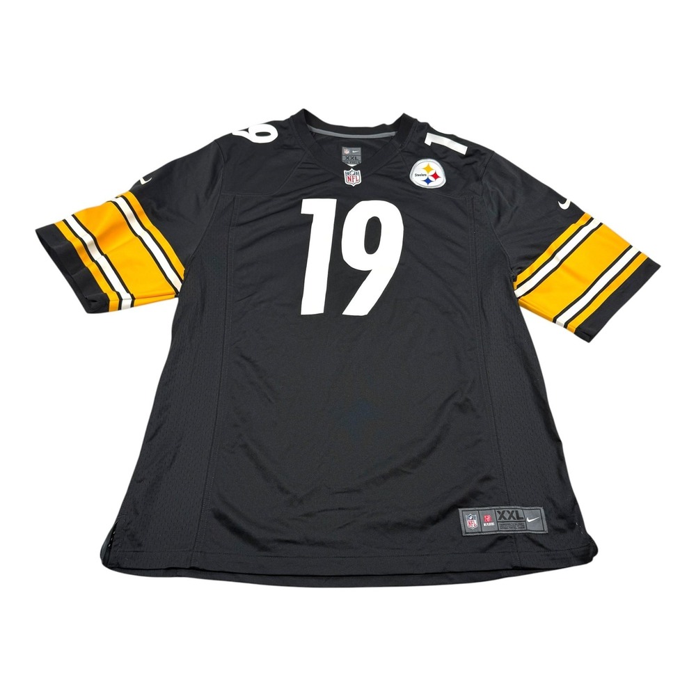 Pittsburgh Steelers Jersey Mens 2XL Black NFL Nike Smith-Schuster 19 On Field